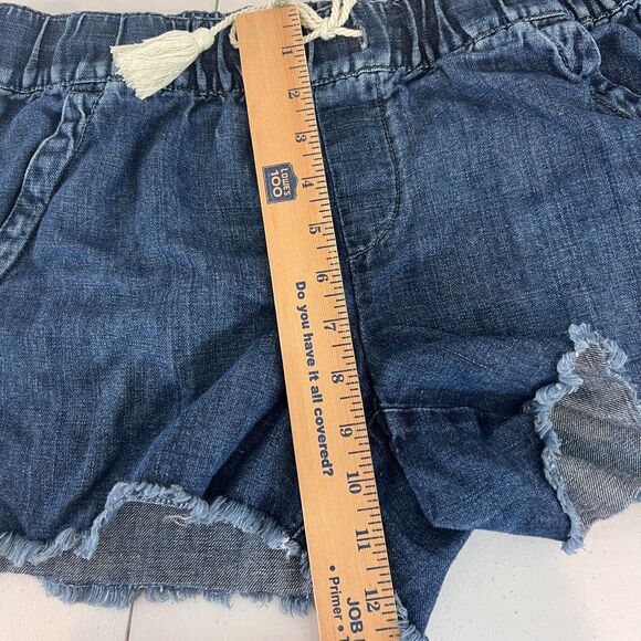 LOFT Women's Dark Denim Cotton Linen Blend Pull On Shorts Size 26 / 2 - Picture 8 of 11